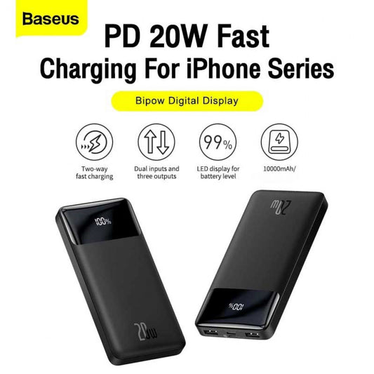 Baseus Power Bank 10000mAh
Bauseus Bipow Digital Display Power Bank 20W 💯 Original